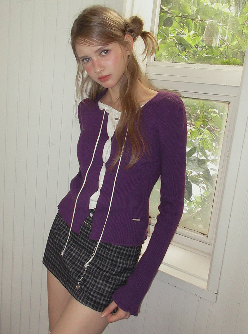 TWEE Baset check mini skirt shorts | Product styling view 13