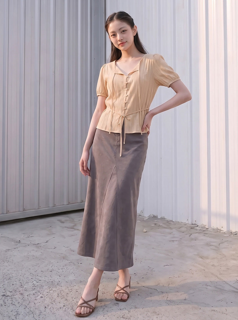 Noa ribbon puff blouse | View 5