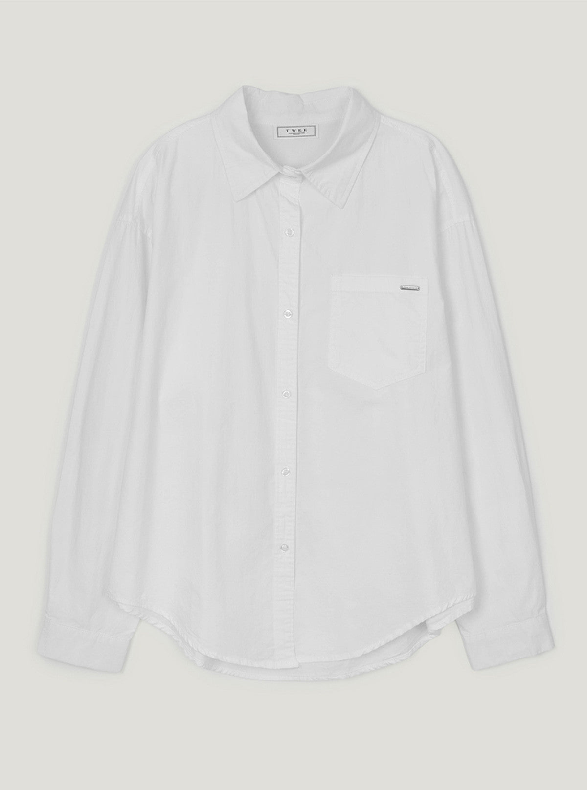 TWEE Patter basic pocket long sleeve shirt | Ivory product-only view