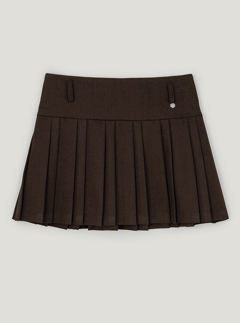 Izet pleated mini skirt | Brown cutout