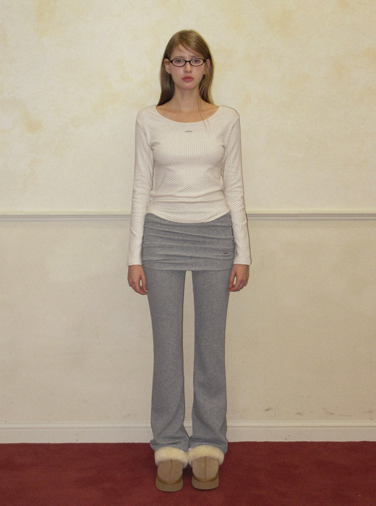 TWEE Puen folding ribbed long pants | Main product image