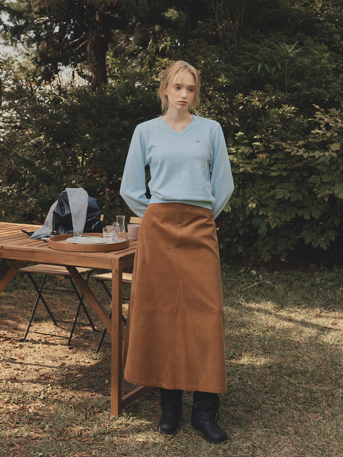 [TWEE] Haut en maille basique à col en V Lena