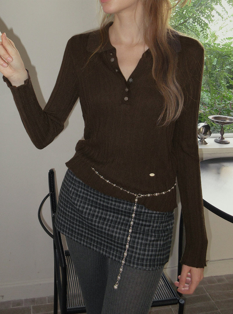 TWEE Rose pearl ring chain belt | Product styling view 4