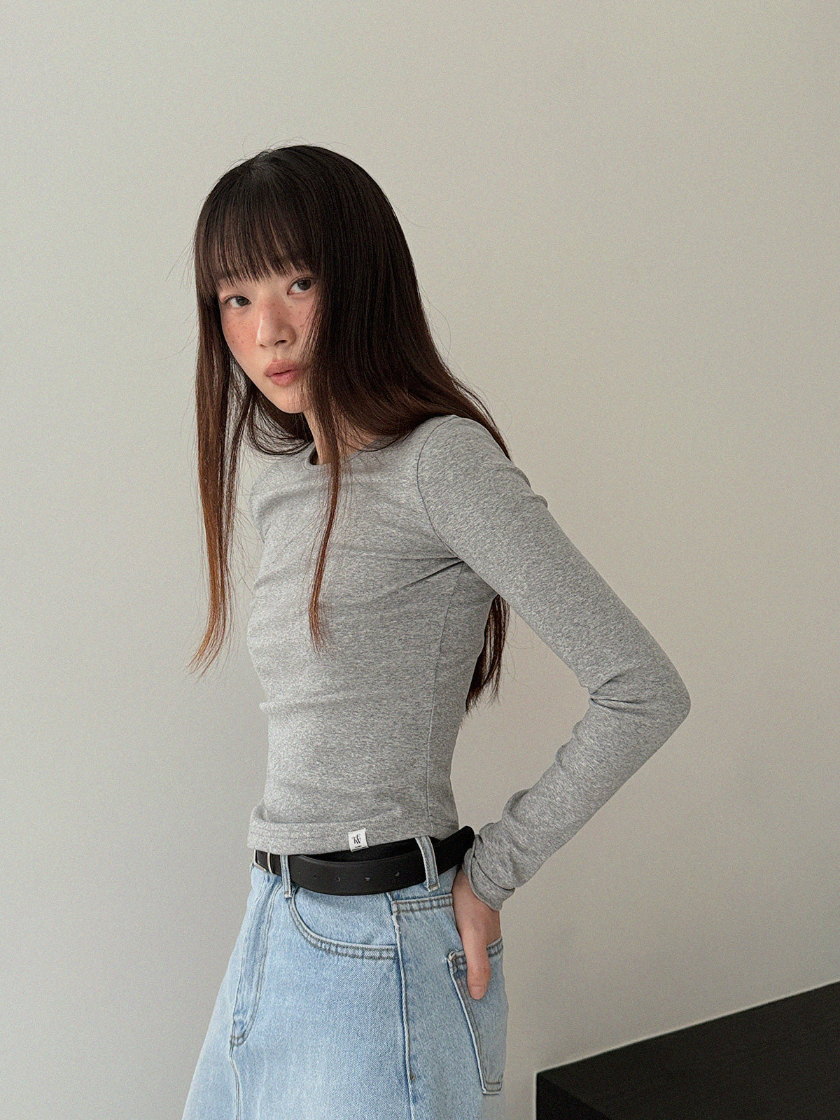 [TWEE:B] Steel round-neck long-sleeve T-shirt