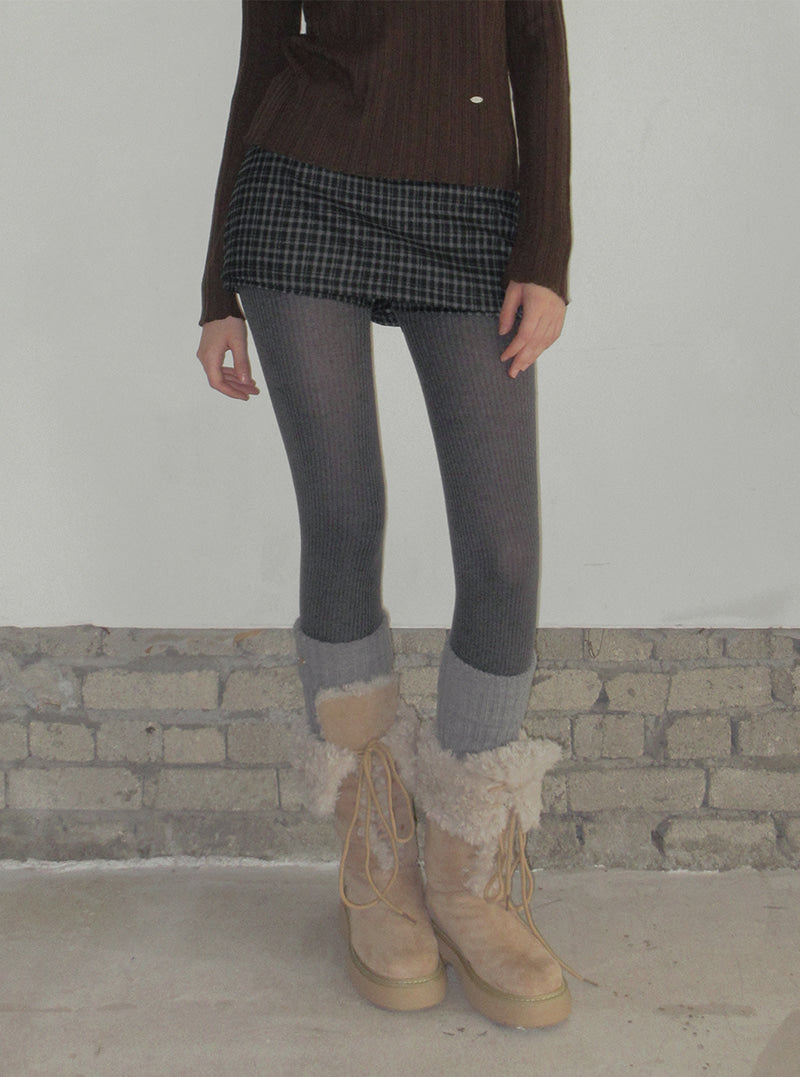 TWEE Baset check mini skirt shorts | Product styling view 9