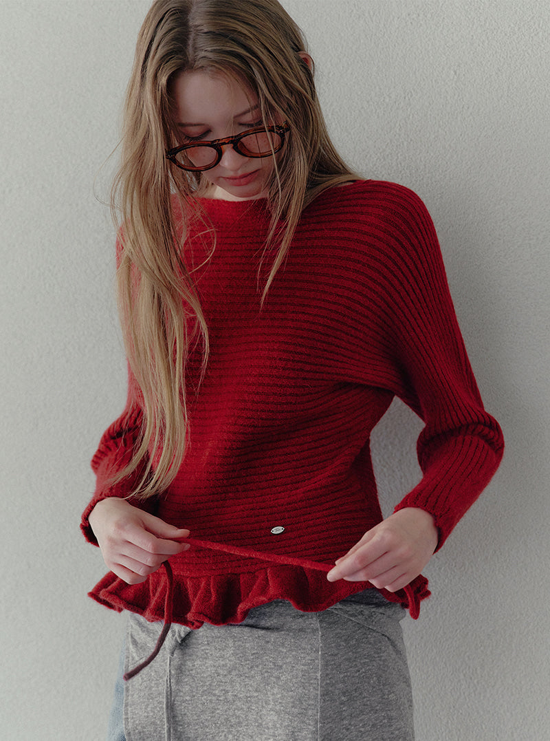 Seodin wave flare long sleeve knit | View 4