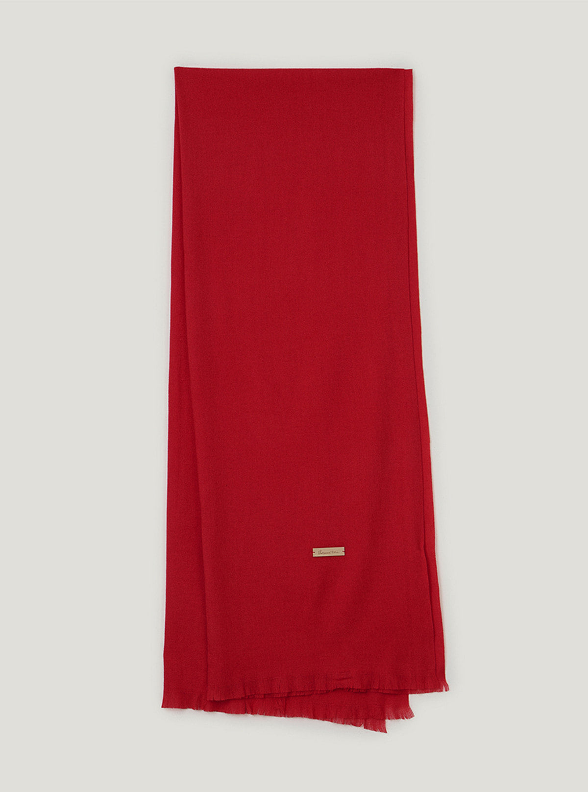 Kain basic color long muffler | Red cutout