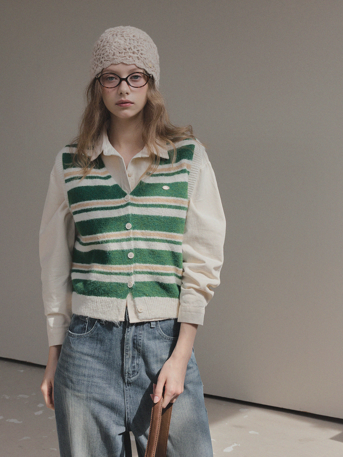 [TWEE] Enz Stripe Color-Block Strickweste