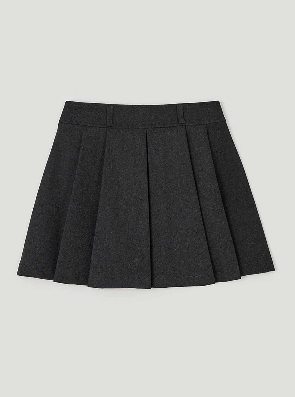 TWEE Enan textured pleated mini skirt | Charcoal product-only view