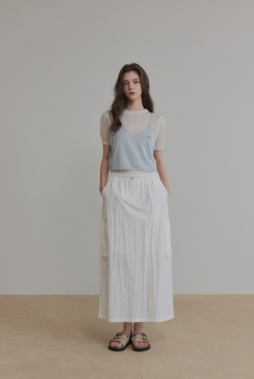 [TWEE] Ensemble sans manches en maille colorblock Nihe