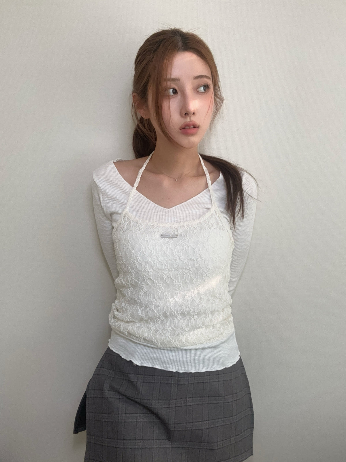 [TWEE] Kits Symbol Top halter in pizzo