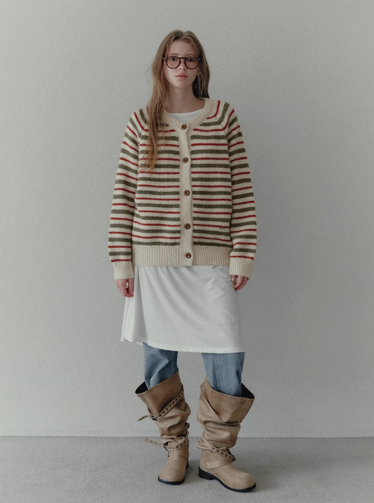 Lego multi-stripe knit long sleeve cardigan | Main