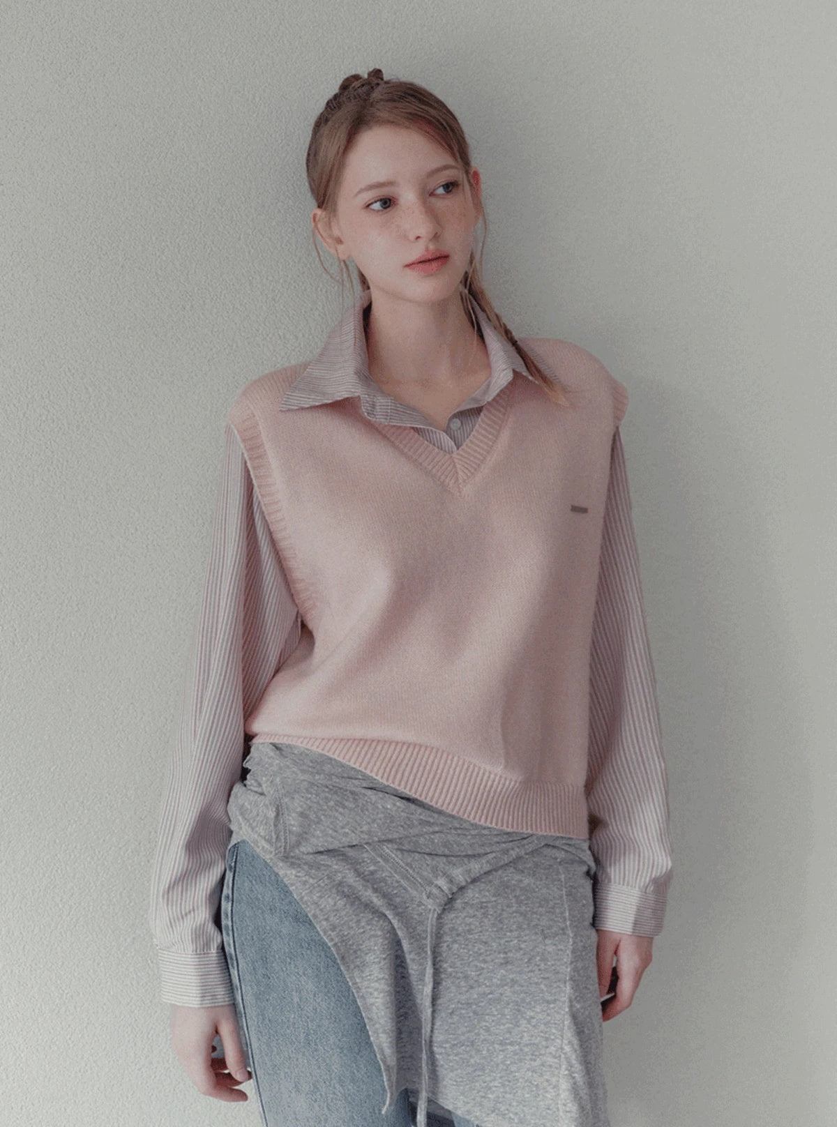 Poldin shirt layered long sleeve knit | Main