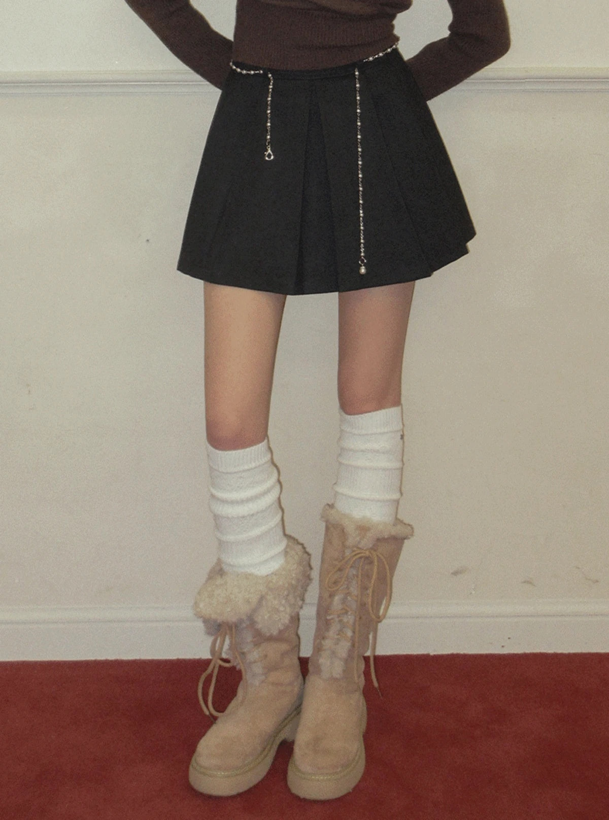 TWEE Enan textured pleated mini skirt | Main product image