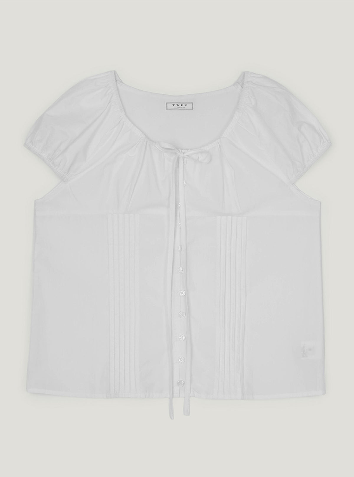 Oten pintuck cap sleeve short sleeve blouse