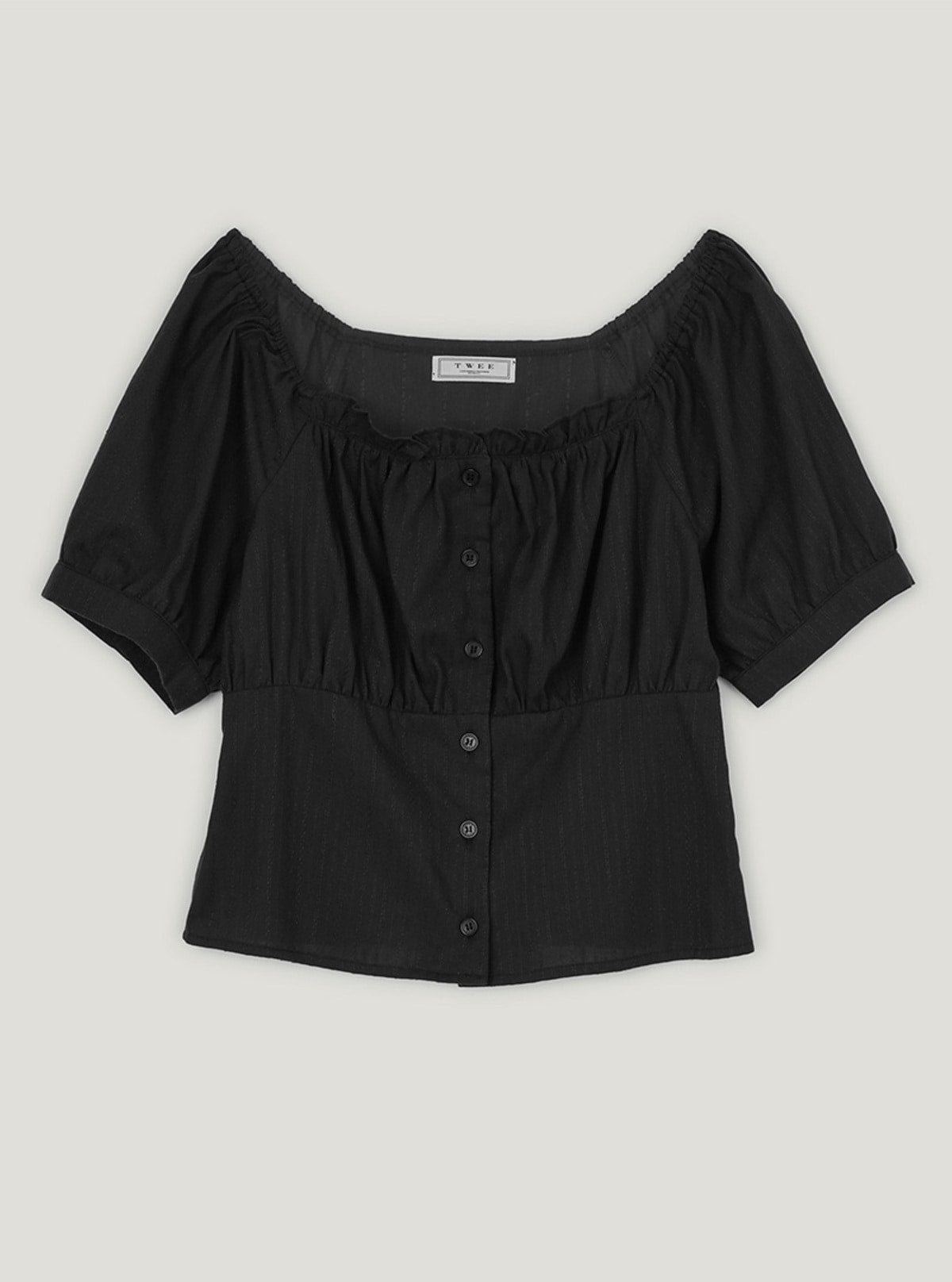 Twa two-way banding short sleeve blouse