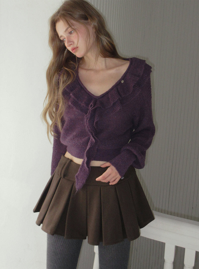 TWEE Hesi suede pleated mini skirt | Product styling view 6