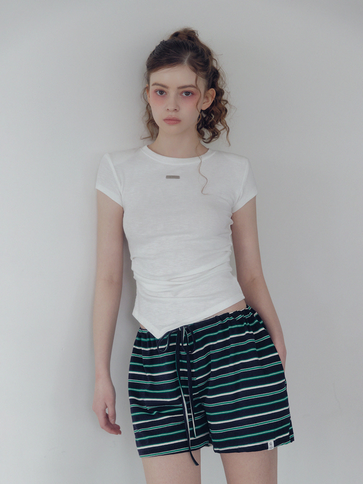 Caron stripe banding short pants