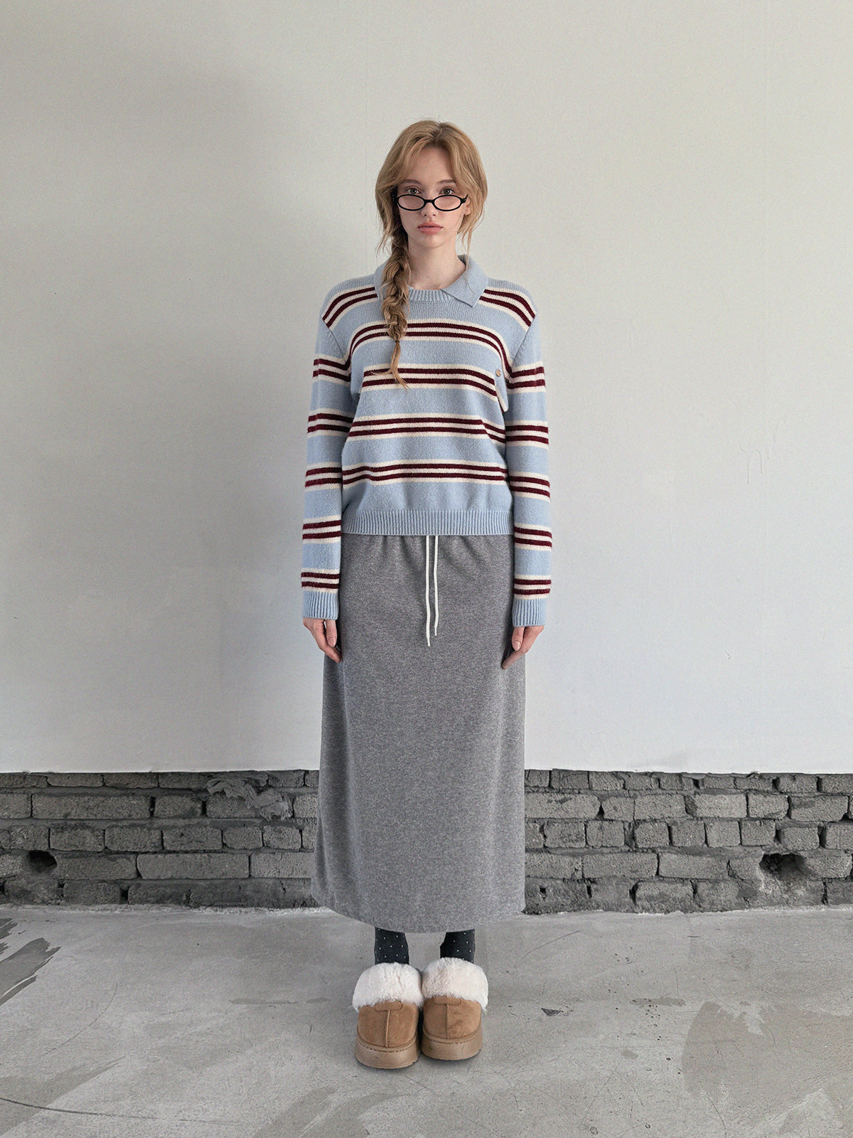 [TWEE] Gonna lunga con fascia e interno in pile Elluna