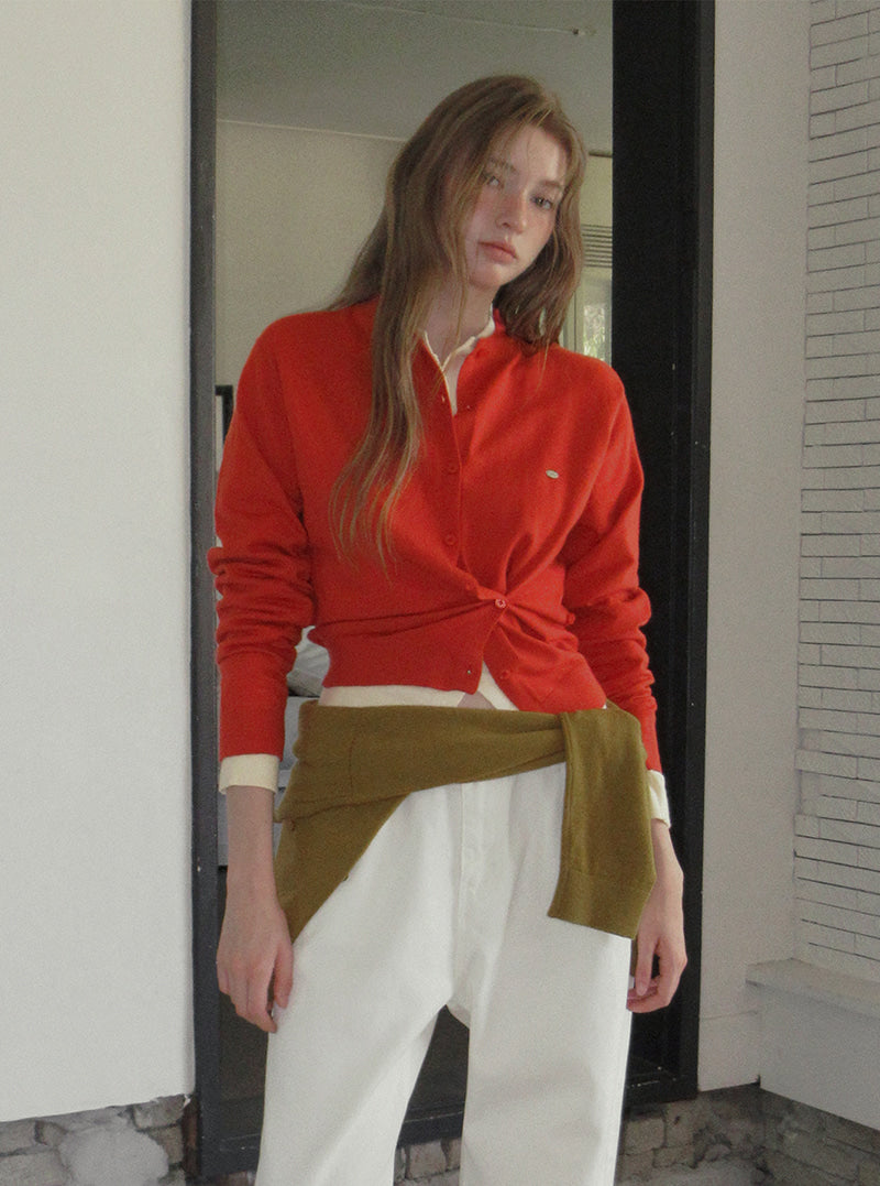 TWEE Clone asymmetric two-way knit long sleeve cardigan | Product styling view 6