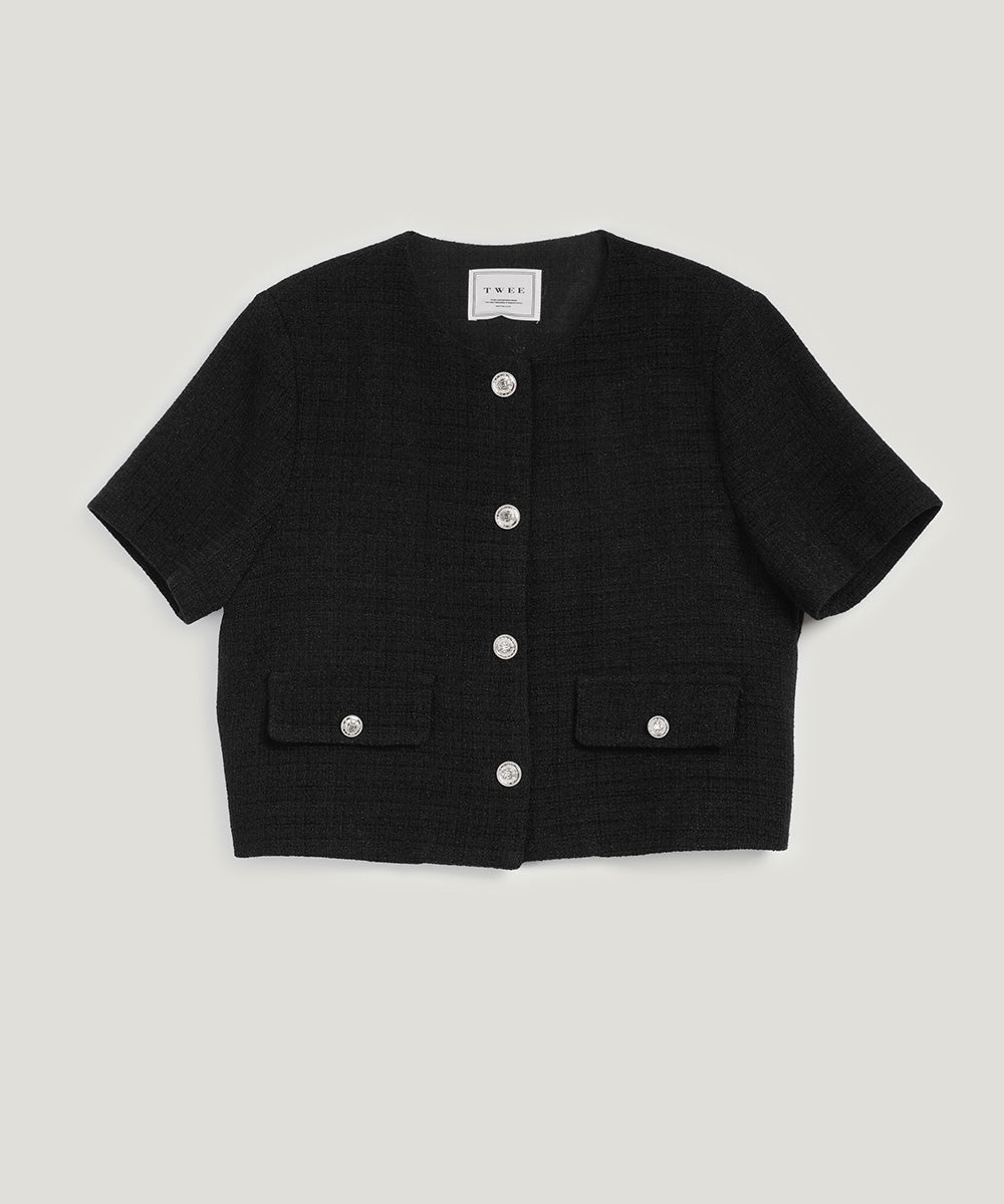 [TWEE] Hermi Tweed Kurzarmjacke