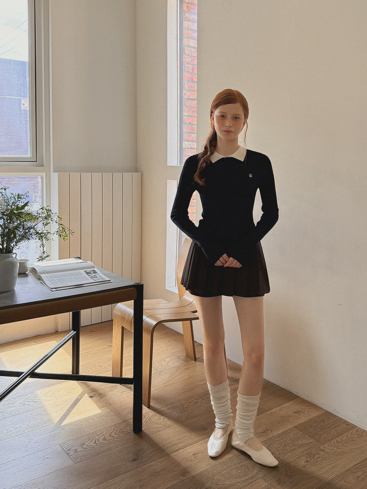 [TWEE] Maglia a maniche lunghe con collo a contrasto Rimet