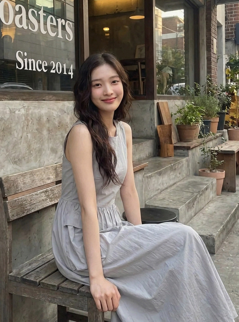 Roa pocket shirring long dress | View 3