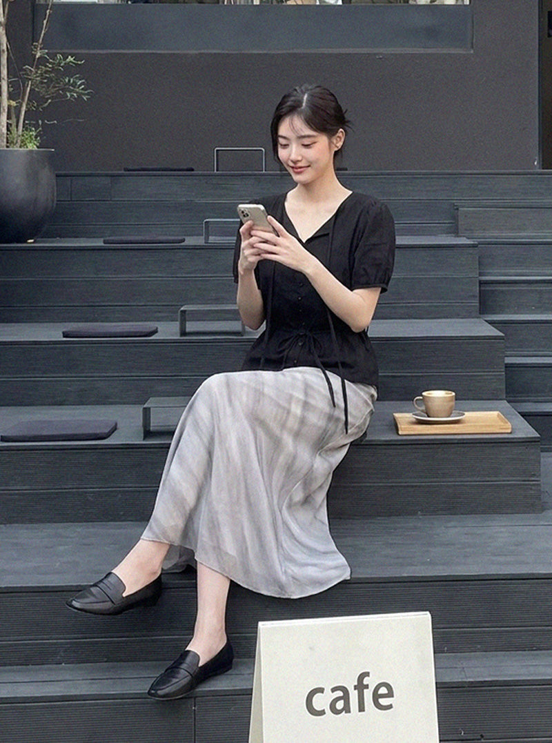 Riel gradient flare long skirt | View 4
