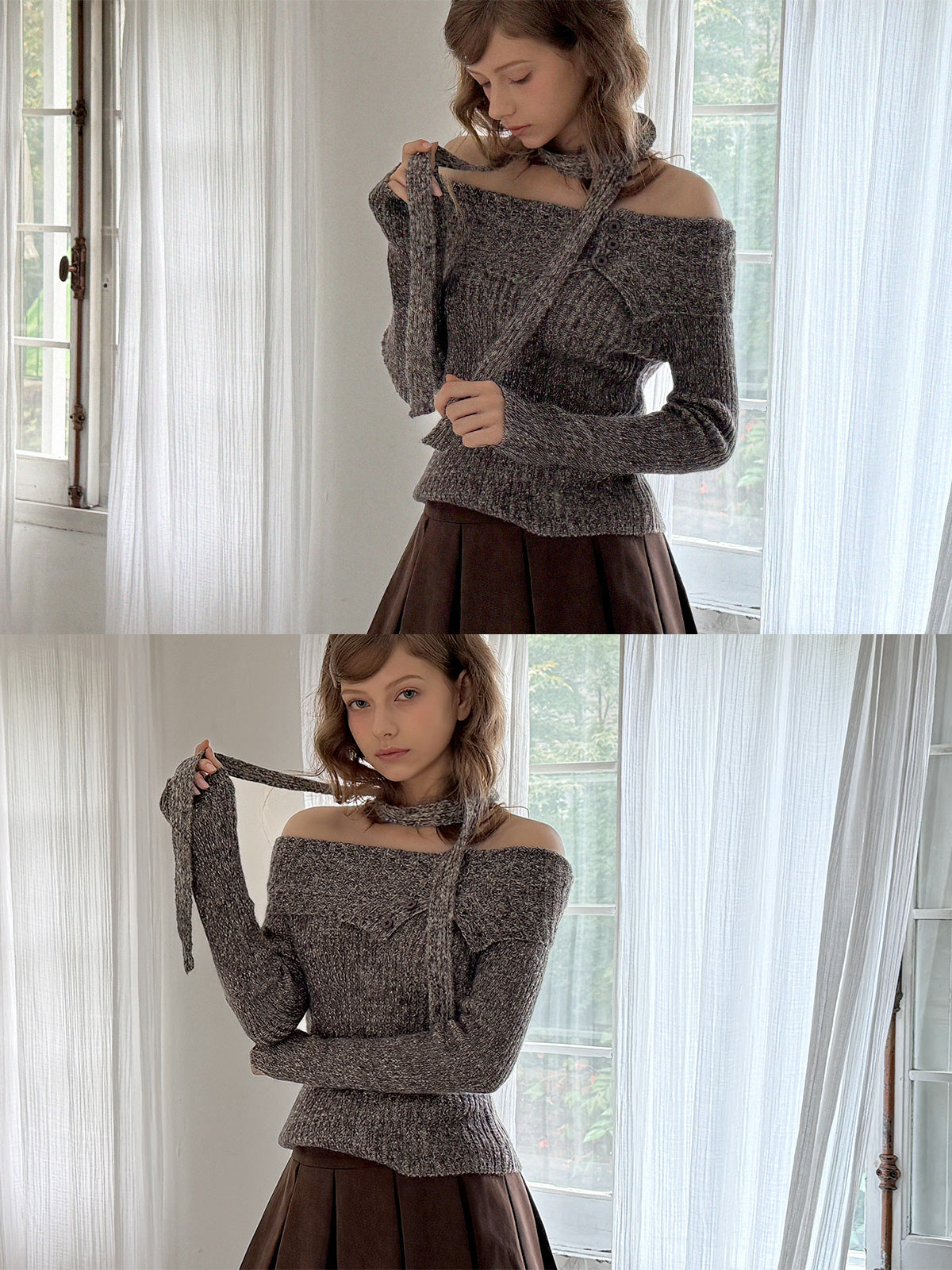 Auburn Asym Button Knit (with Strap)