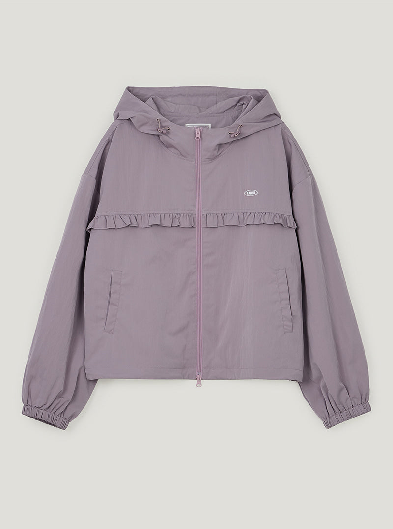 TWEE Bender frill nylon hood windbreaker jumper | Lavender product-only view