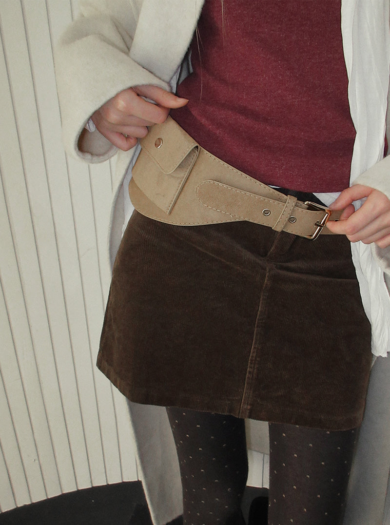 TWEE Morem basic corduroy mini skirt | Product styling view 5