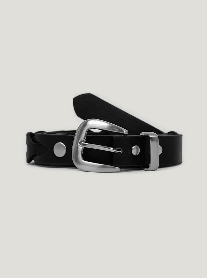 Kone cable leather belt | Black cutout