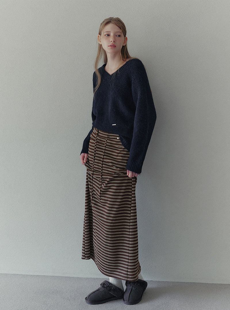 Rico basic loose-fit V-neck long sleeve knit | View 3
