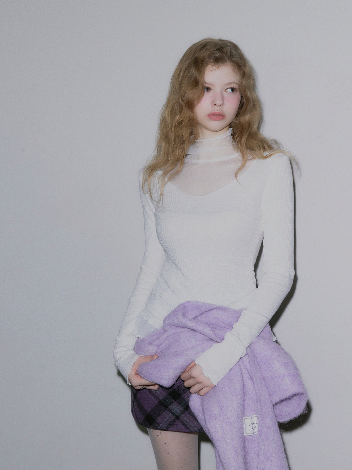 [TWEE] Haut col roulé transparent Behi dot