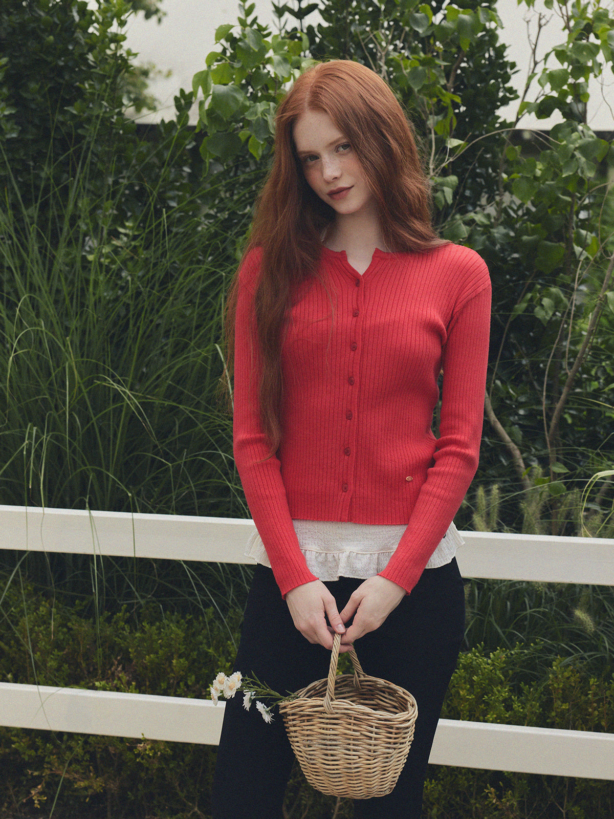 【TWEE】Juvied Button Rippstrick-Cardigan