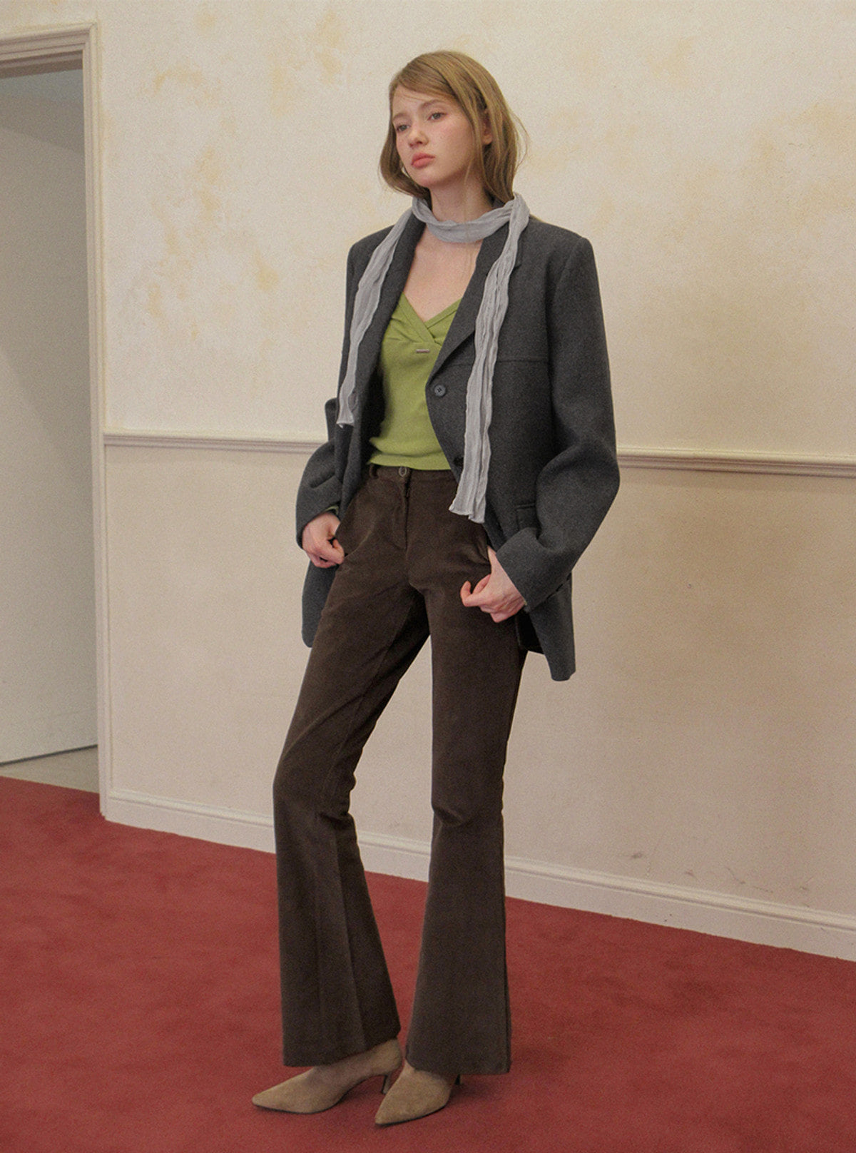 TWEE Denz classic oversized long sleeve jacket | Product styling view 4