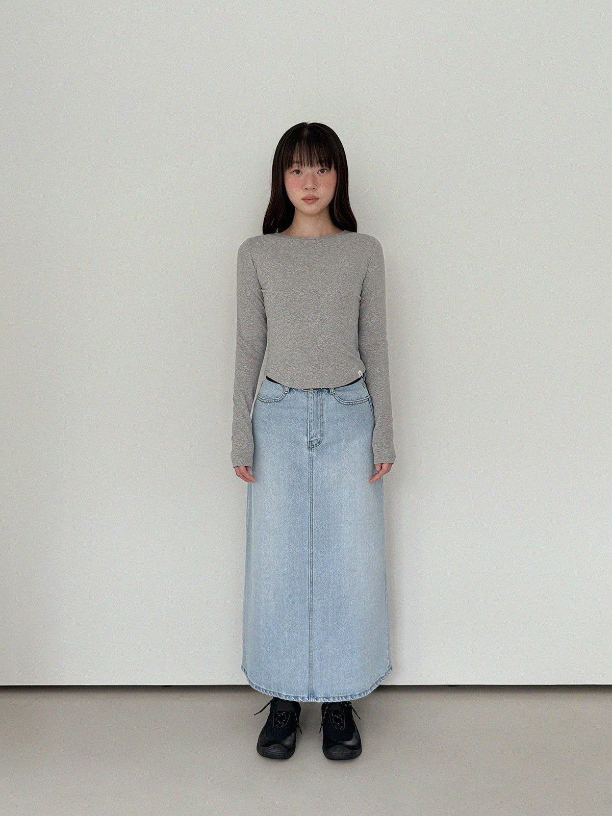[TWEE:B] Steel round-neck long-sleeve T-shirt