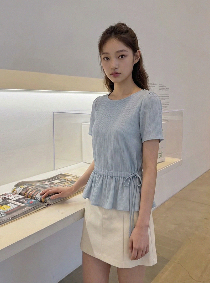 Serin pleated string blouse | View 4