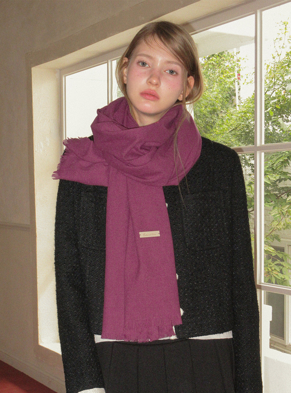 Kain basic color long muffler | View 13