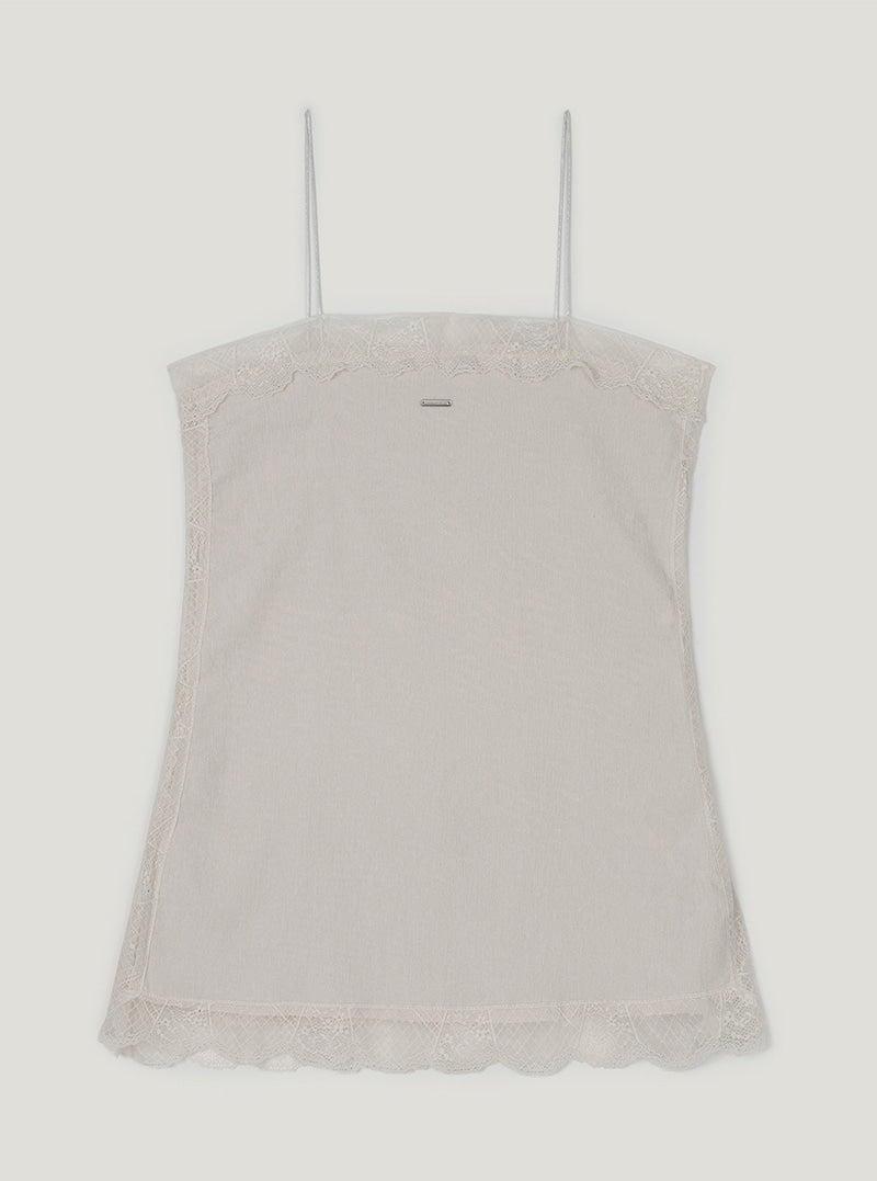 Iden lace suede sleeveless top | Ivory cutout