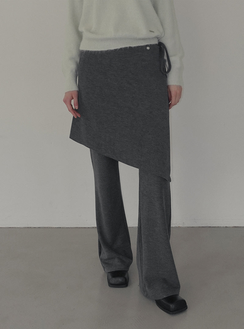 Coret semi bootcut wrap skirt pants | View 10