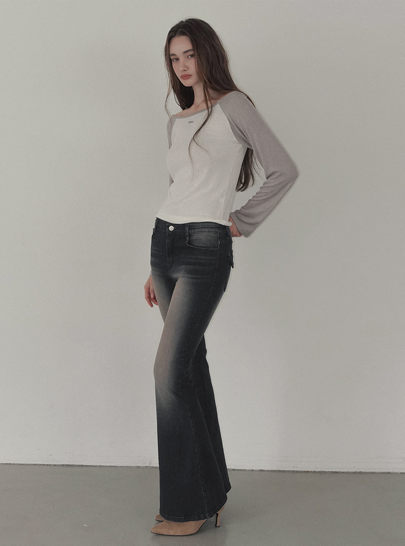 Beulke vintage washed bootcut long denim pants | View 4
