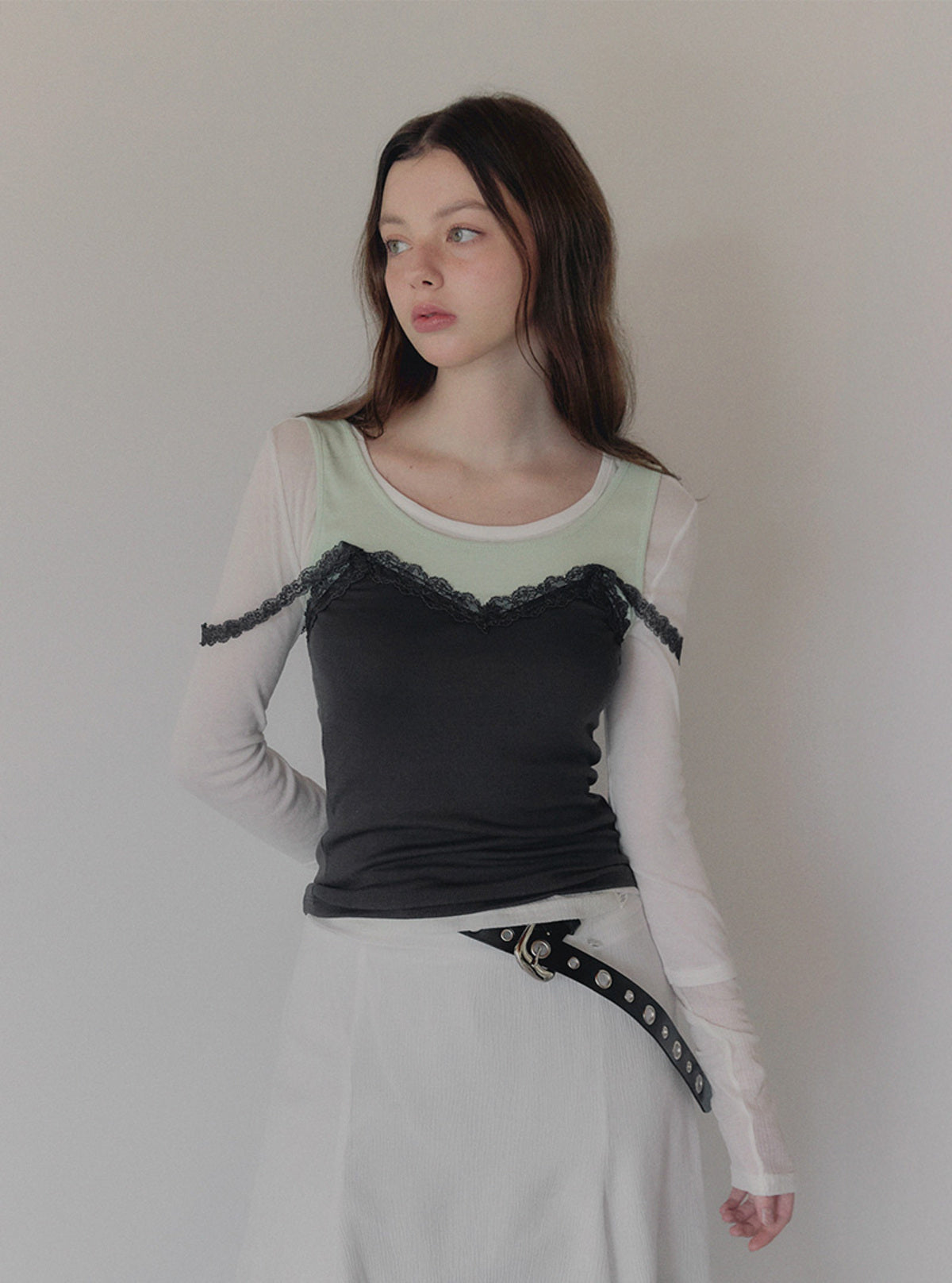 Deoel Contrast Layered Strap Sleeveless Top