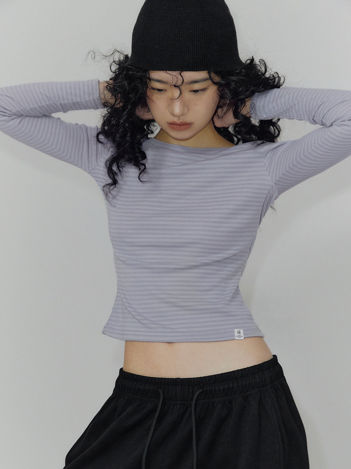 [TWEE] Boen ストライプ ボートネック長袖Tシャツ