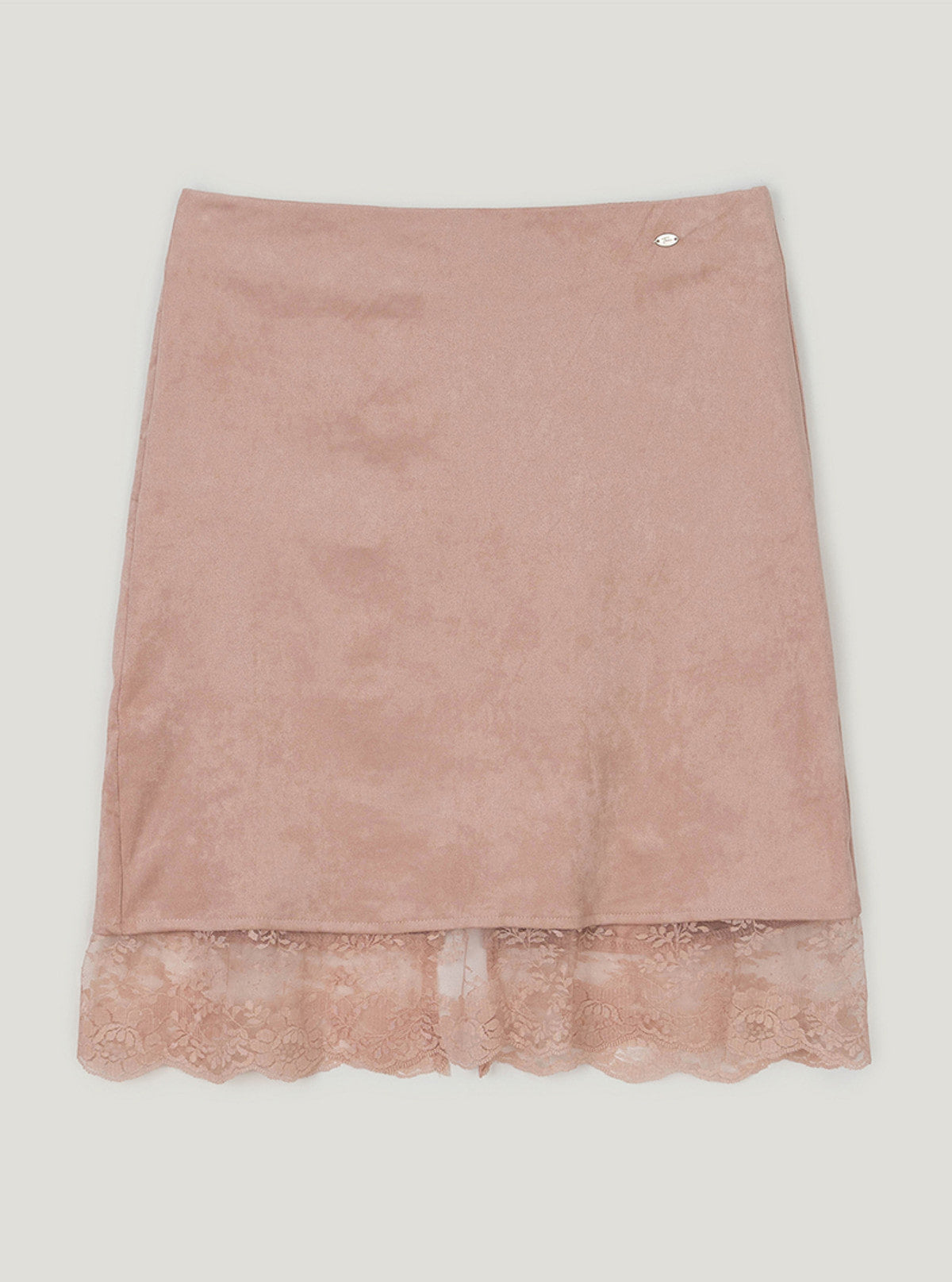 Pia suede lace midi skirt | Pink cutout