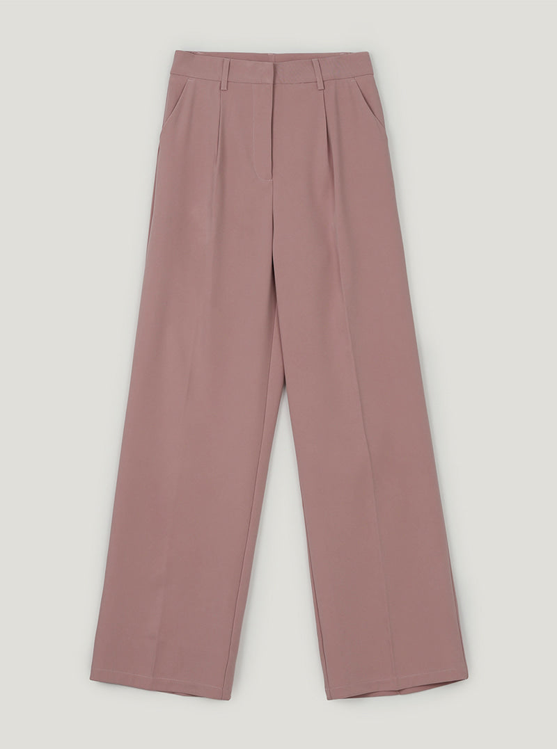 Yoon pintuck wide slacks | Pink cutout