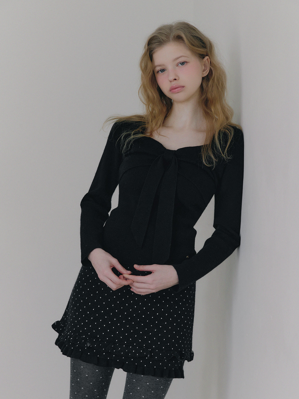 Conte ribbon bolero knit top