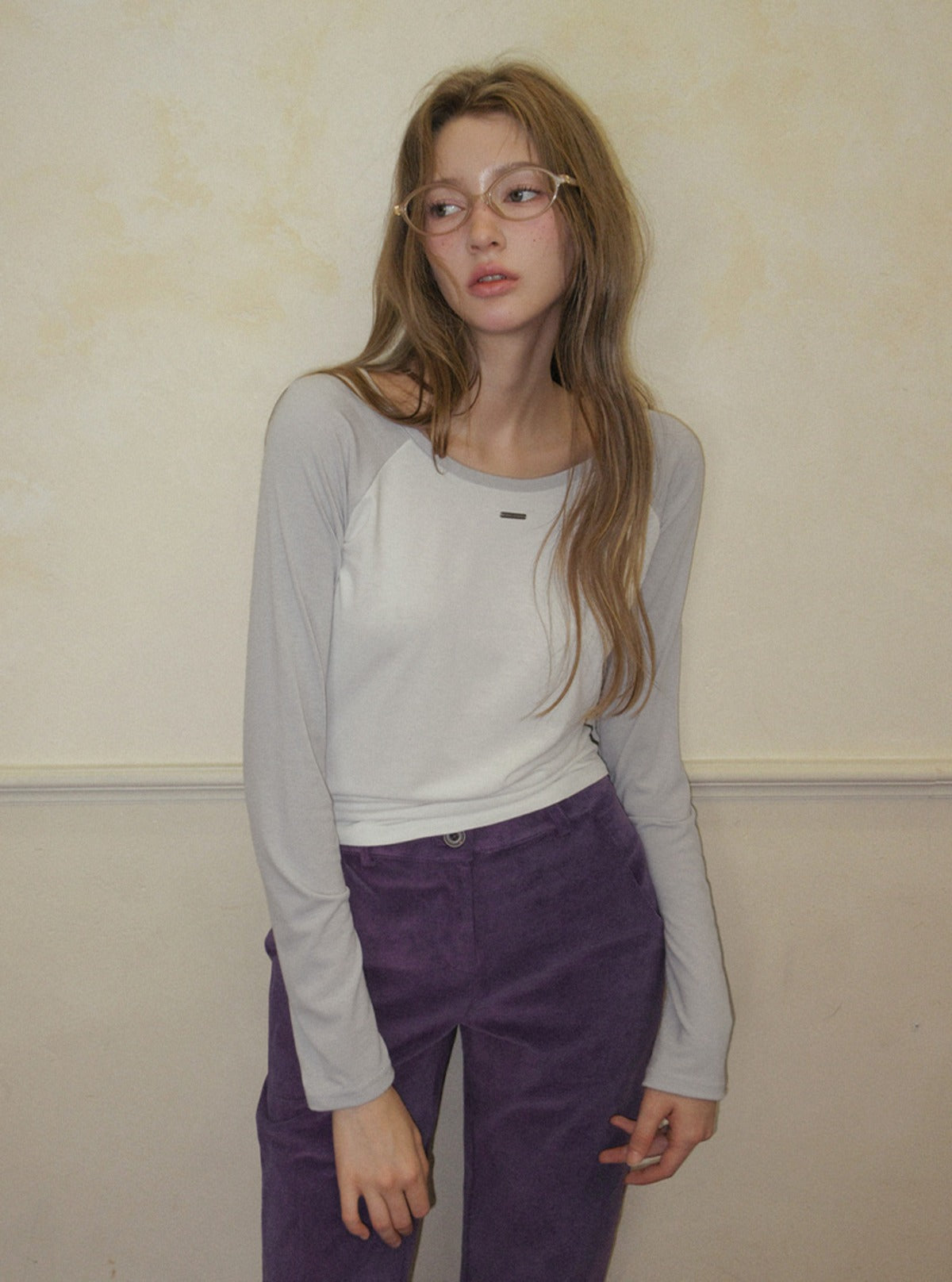 TWEE Rushi contrast raglan long sleeve T-shirt | Main product image