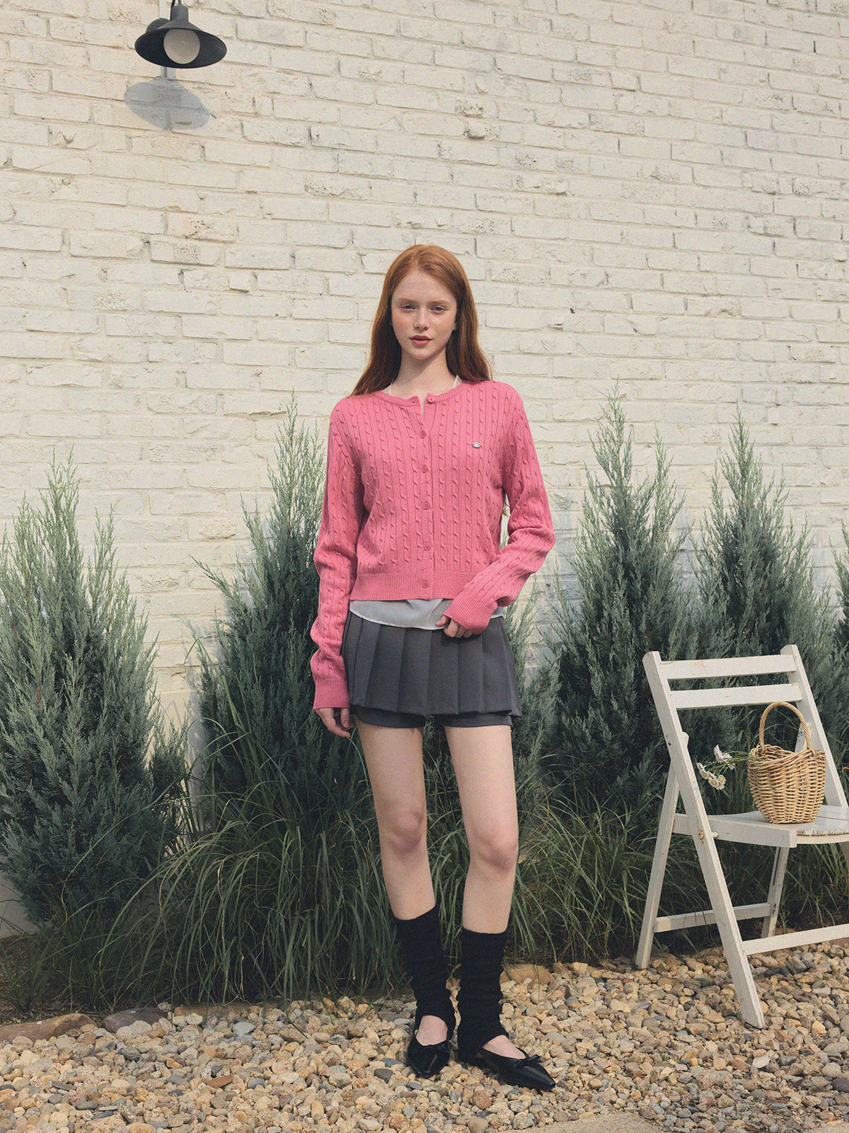 Ritti Cable Round Neck Long Sleeve Cardigan