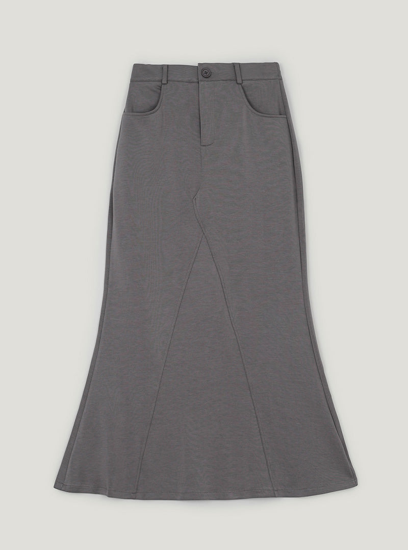 Roen panel mermaid long skirt | Gray cutout